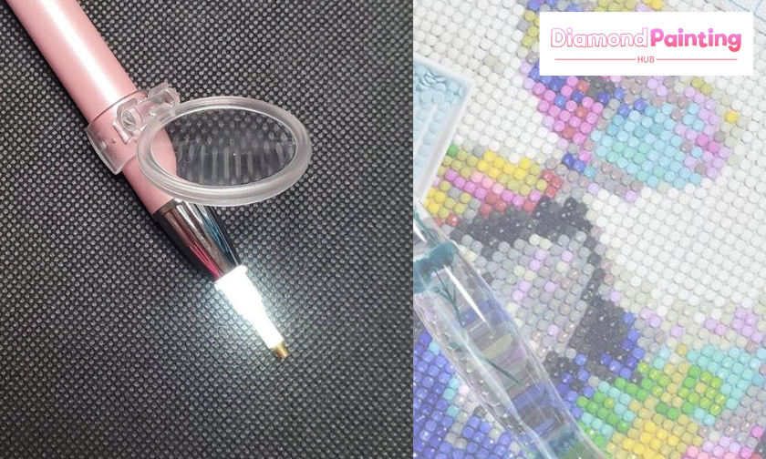 Raisе Diamond Painting By Using A Glowing Drillеd Pеn With Magnifying Glass