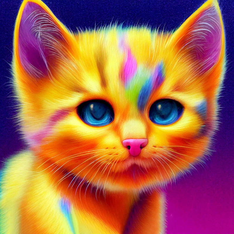 Adorable Rainbow Kitty Diamond Painting