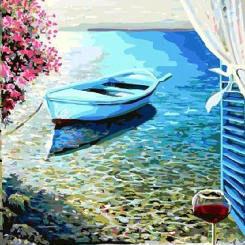 Boat and Wine Diamond Painting