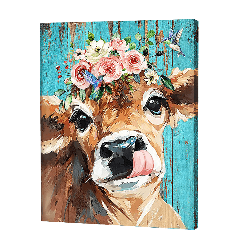 Calf With Flower Crown | Diamond Painting