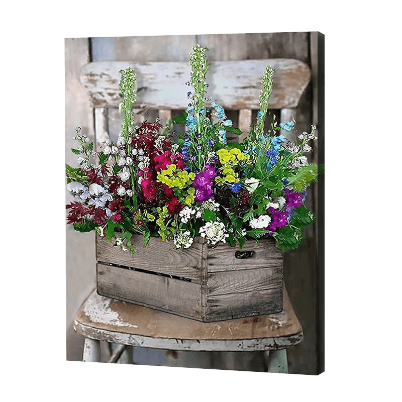 Colorful Flowers In A Box | Diamond Painting