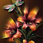 Load image into Gallery viewer, Dragonfly Flower Diamond Painting
