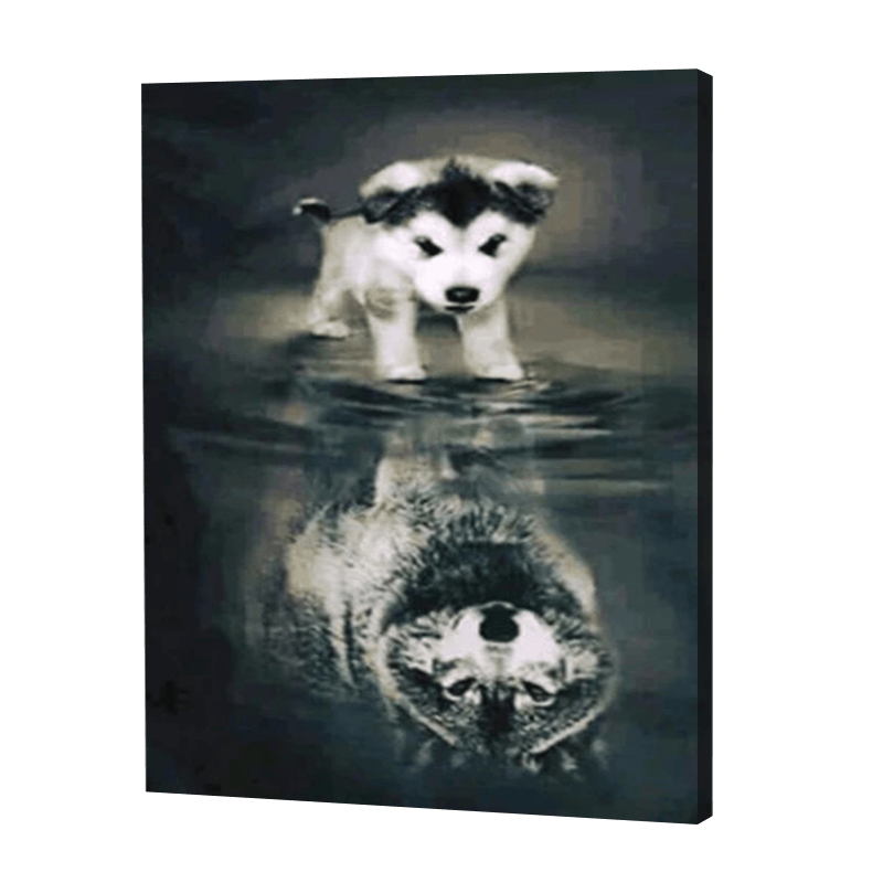 Husky Wolf Reflection | Diamond Painting