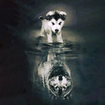 Load image into Gallery viewer, Husky Wolf Reflection Diamond Painting
