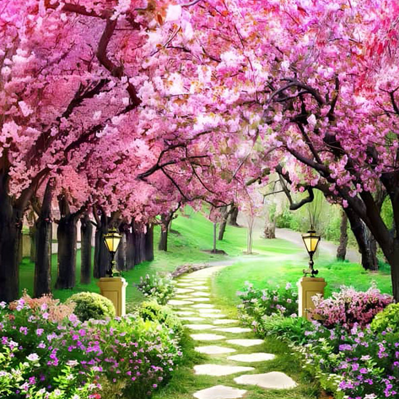 Pink Blossom Trees Diamond Painting