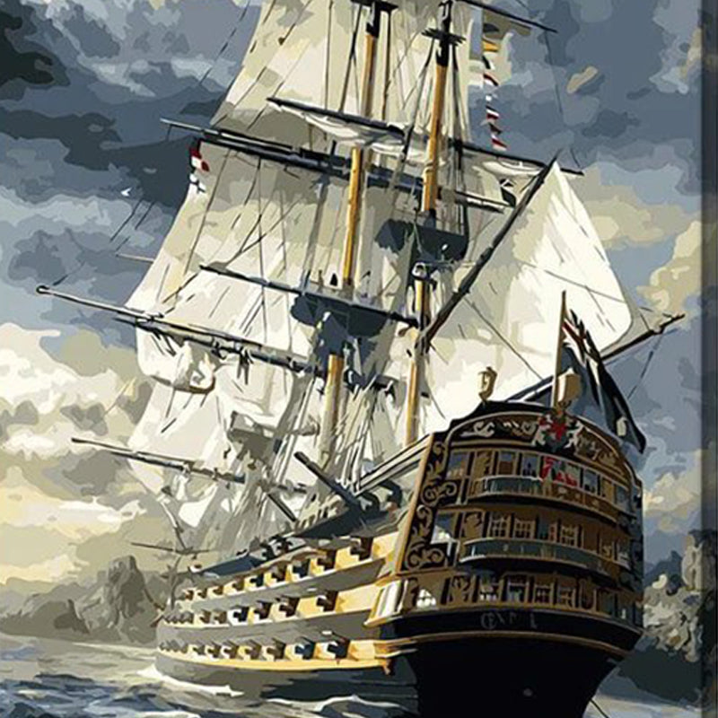 Ship at Stormy Sea Diamond Painting