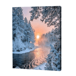 Load image into Gallery viewer, Snowy Trees Along The Lake | Diamond Painting
