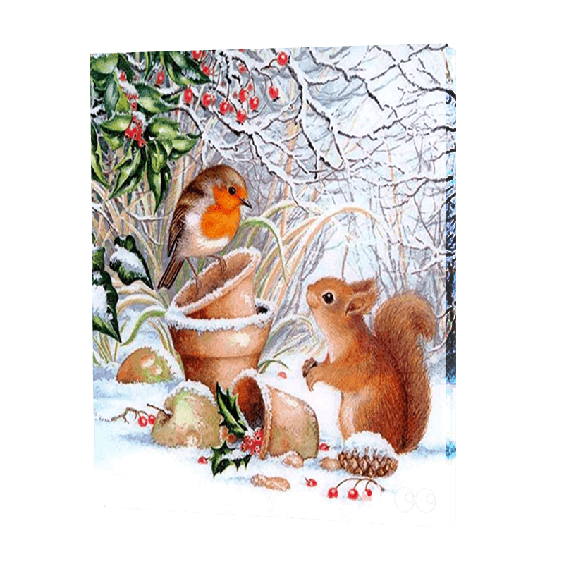 Squirel And Bird | Diamond Painting