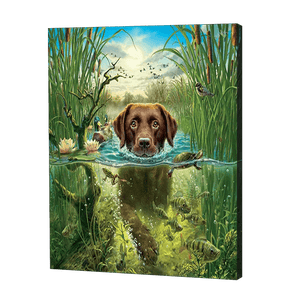 Swimming Dog | Diamond Painting