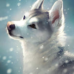 Load image into Gallery viewer, White Wolf In Snow Diamond Painting
