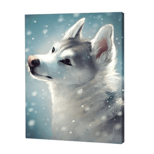 White Wolf In Snow | Diamond Painting