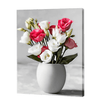 Load image into Gallery viewer, White And Pink Roses In A Vsae | Diamond Painting
